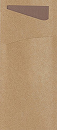 Duni 178644 Sacchetto Besteck Taschen mit gefaltet Tissue Servietten Innen, 8,5 cm x 19 cm, Eco Echo Sacchetto und Kastanie Serviette (500 Stück) von Duni