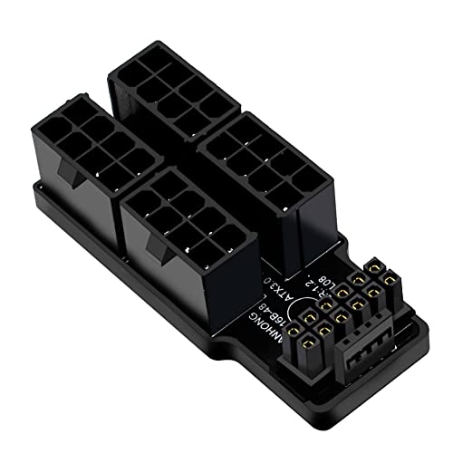 Dunlea ATX3.0 12VHPWR 12+4P 600W 180 Grad Netzteil Konverter 4X8Pin 40 Serie Grafikkarte Stromanschluss Konverter A von Dunlea