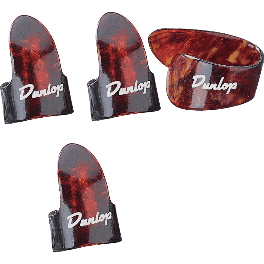 Dunlop 9010TP Shell Medium Finger Picks + Thumb Pick (Pack of 4) von Dunlop