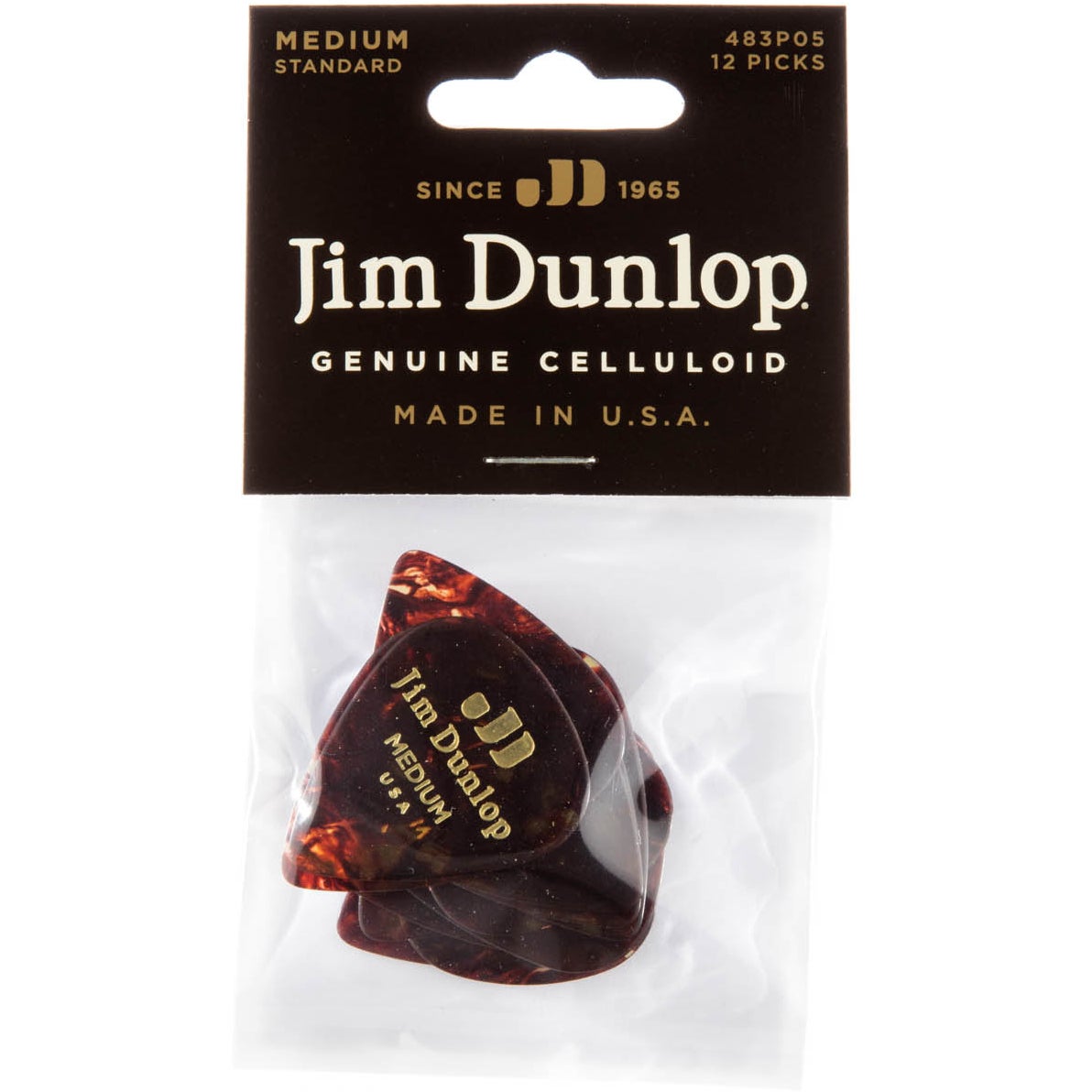 Dunlop Celluloid Shell Medium 12-pack Plektren (12 Stück) von Dunlop