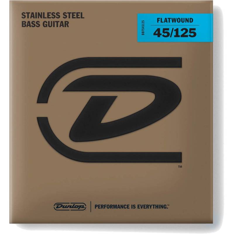 Dunlop DBFS45125 Flatwound Long Scale 45-125 5-String Bass Guitar Strings von Dunlop
