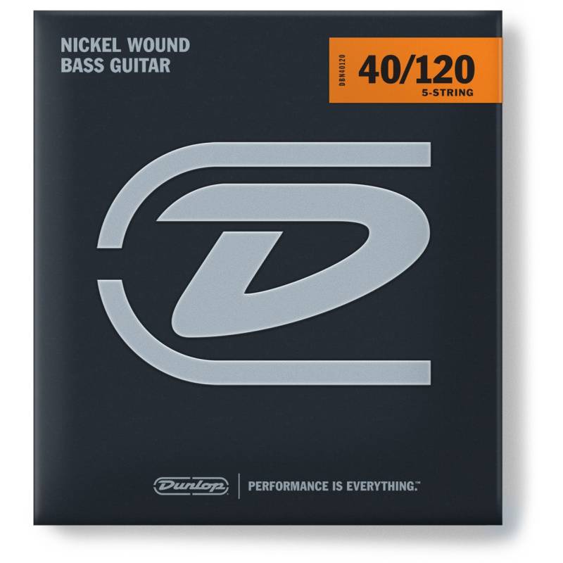Dunlop DBN40120 Nickel Wound Long Scale 40-120 for 5-String Bass Guitar von Dunlop