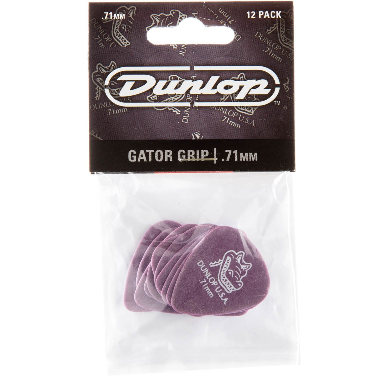 Dunlop Gator Grip 0.71mm 12-pack Plektrum, 0,71mm, dunkellila (12 Stück) von Dunlop