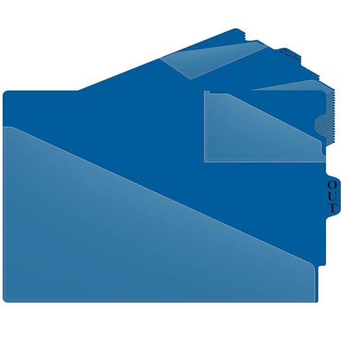 Dunzoom 25 Stück Mittellaschen Vinyl Ausgänge Ende Tab Poly Out Guide Vinyl-Kunststoff-Aktenordner Briefgröße zwei Taschen Projektordner transparente Vorderseite Dokumentenhalter für Zuhause, High von Dunzoom