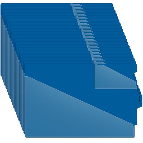 Dunzoom 25 Stück Mittellaschen Vinyl Ausgänge Ende Tab Poly Out Guide Vinyl-Kunststoff-Aktenordner Briefgröße zwei Taschen Projektordner transparente Vorderseite Dokumentenhalter für Zuhause, High von Dunzoom