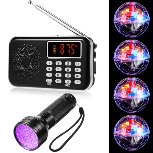 Dunzy 6-teiliges Geisterjagdausrüstungs-Set enthält 1 FM-Radio, 4 beleuchtete Katzenbälle (inkl. Batterie), 1 schwarze UV-Taschenlampe für paranormale Forschung Dunzy 6-teiliges Geisterjagdausrüstungs-Set enthält 1 FM-Radio, 4 beleuchtete Katzenbälle (inkl. Batterie), 1 schwarze UV-Taschenlampe für paranormale Forschung von Dunzy