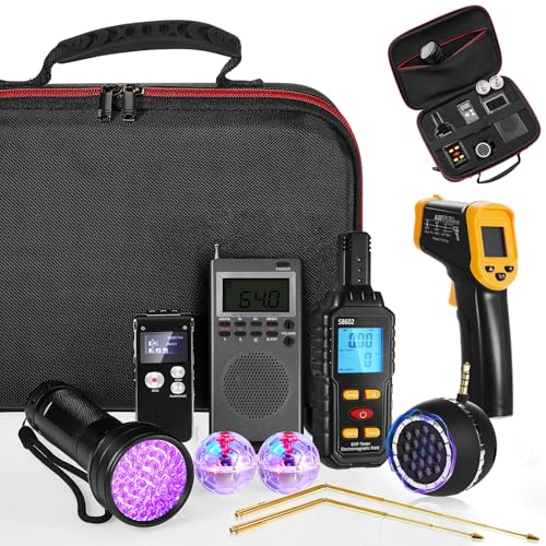Dunzy 9-teiliges Geisterjagd-Set mit EM-Messgerät, Spirituelle Geisterjagd, Sprachrekorder, Taschenlampe, Lautsprecher, Katzenbälle mit Bewegungslicht und Radio Dunzy 9-teiliges Geisterjagd-Set mit EM-Messgerät, Spirituelle Geisterjagd, Sprachrekorder, Taschenlampe, Lautsprecher, Katzenbälle mit Bewegungslicht und Radio von Dunzy