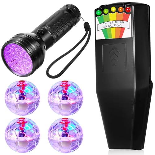 Dunzy Ghost Jagdausrüstungsset enthält 1 Hand-Magnetfelddetektor, 1 UV-Taschenlampe, Schwarzlicht und 4 beleuchtete Katzenbälle für Geisterjagd und Inspektionen Dunzy Ghost Jagdausrüstungsset enthält 1 Hand-Magnetfelddetektor, 1 UV-Taschenlampe, Schwarzlicht und 4 beleuchtete Katzenbälle für Geisterjagd und Inspektionen von Dunzy