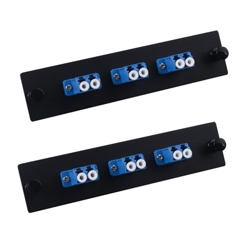 Duogalia 3 Duplex-LC-/UPC-Faser-Patchpanel mit Duplex-Singlemode-LC-Adaptern, 6 Faseranschlüsse (2er-Pack) von Duogalia