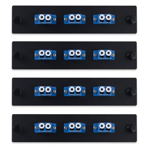 Duogalia 3 Duplex-LC-/UPC-Faser-Patchpanel mit Duplex-Singlemode-LC-Adaptern, 6 Faseranschlüsse (4er-Pack) von Duogalia
