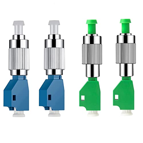 Duogalia 4 x FC-Stecker auf LC-Buchse-Adapter (2 UPC und 2 APC), Glasfaseranschluss für visuellen Fehlersuchgerät und Fasertester, Singlemode 9/125um optischer Adapter von Duogalia