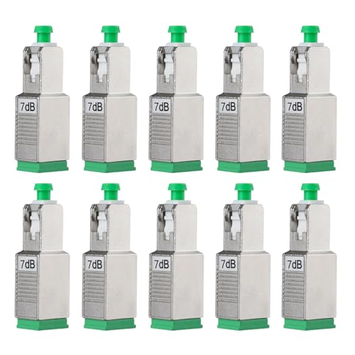 Duogalia SC/APC Glasfaser-Dämpfungsglied, 7 dB, fester Einzelmodus-Glasfaser-Dämpfungsglied, SC-APC Stecker auf Buchse, 10 Stück von Duogalia