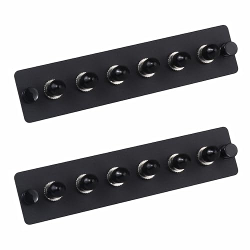 Duogalia Simplex ST Glasfaser-Patchpanel mit Simplex Singlemode Black ST Adaptern, 6 Faseranschlüsse, 2 Stück von Duogalia