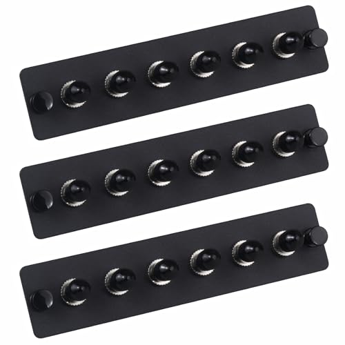 Duogalia Simplex ST Glasfaser-Patchpanel mit Simplex Singlemode Black ST Adaptern, 6 Faseranschlüsse, 3 Stück von Duogalia