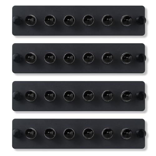 Duogalia Simplex ST Glasfaser-Patchpanel mit Simplex Singlemode schwarzen ST-Adaptern, 6 Faseranschlüsse, 4 Stück von Duogalia