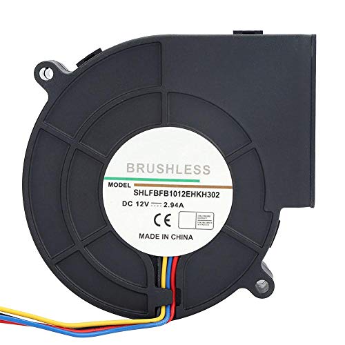 Duokon Bürstenloses Gleichstrom-Kühlgebläse, 97x97x33mm 12V 2,94A Doppelkugellager DC Brushless Lüfter, High Air Volume Turbinenluftgebläse, für Picknick Camping Heizung Grill von Duokon