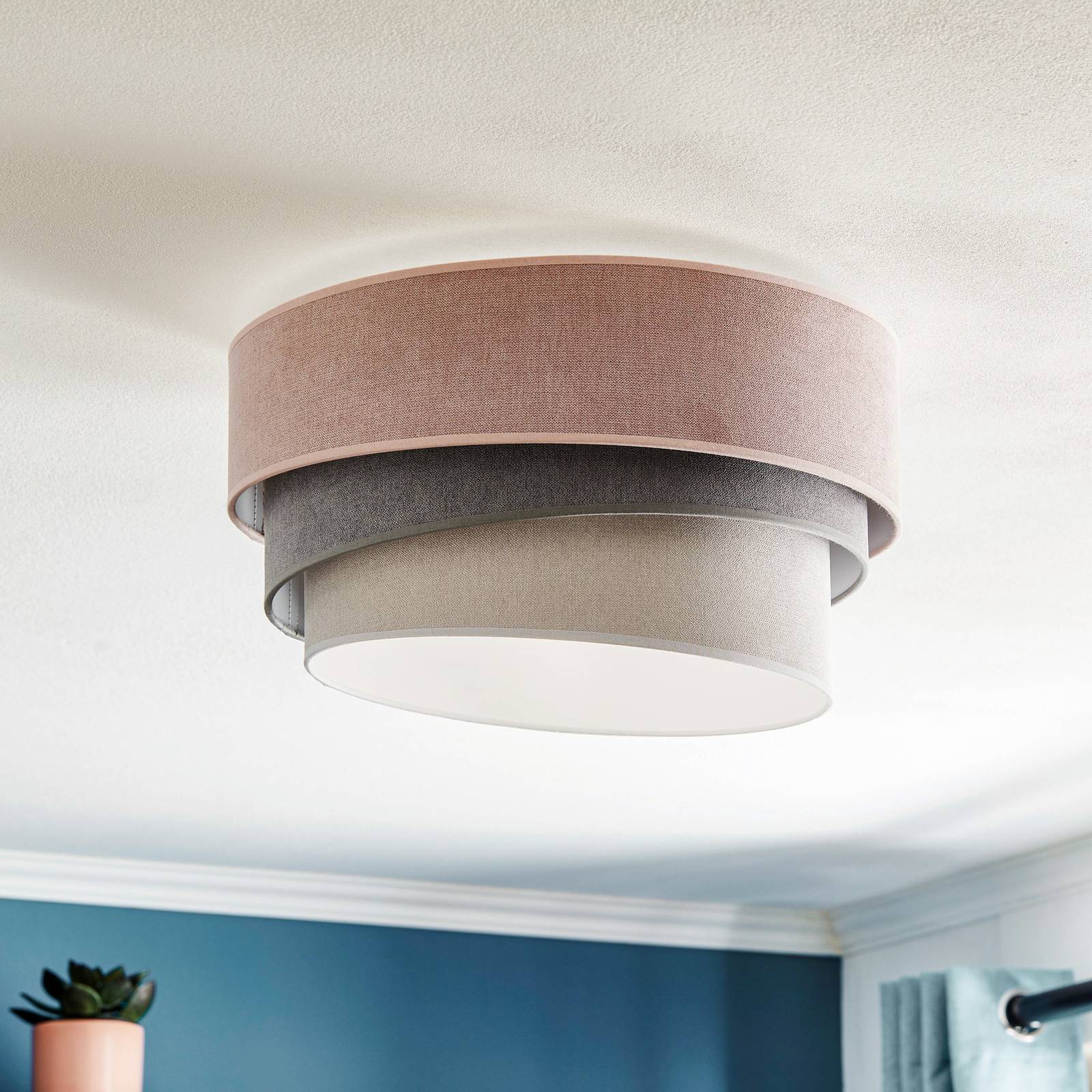 Deckenlampe Pastell Trio Ø 45cm pink/grau/hellgrau Deckenlampe Pastell Trio Ø 45cm pink/grau/hellgrau von Duolla