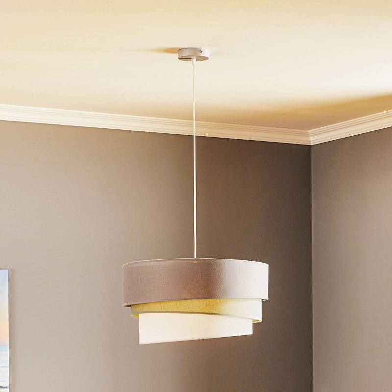 Euluna Trio Hängelampe beige/aquamarin/écru Ø45cm von Duolla