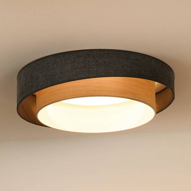 LED-Deckenlampe Luneta Chenille blau/grau Ø 60 cm 3-step-dim von Duolla