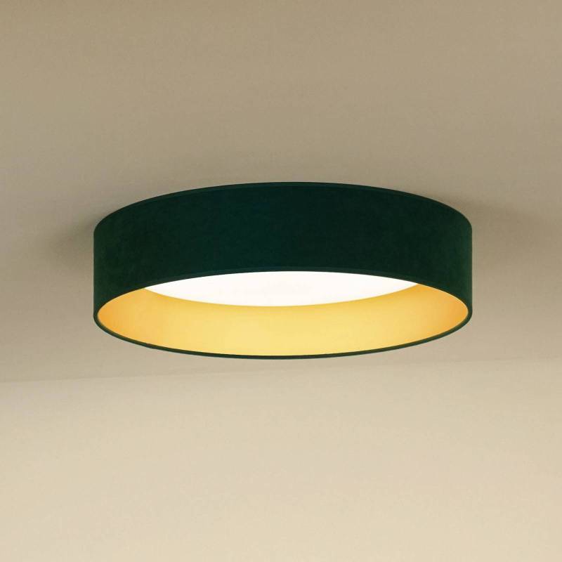LED-Deckenleuchte Plafond, Samt grün, Ø 45 cm, 3-step-dim von Duolla