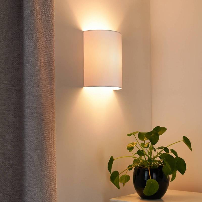 Wandleuchte Celine, weiß, Stoff, E27 von Duolla
