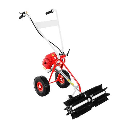 43CC Kehrmaschine Benzin, 1.7 HP Manuell Kehrmaschine Motorbesen mit Räder, 60cm Bürstenbreite, 2-Takt Laubkehrmaschine für Garten, Draußen Gras, Straßen 43CC Kehrmaschine Benzin, 1.7 HP Manuell Kehrmaschine Motorbesen mit Räder, 60cm Bürstenbreite, 2-Takt Laubkehrmaschine für Garten, Draußen Gras, Straßen von Duoruameng
