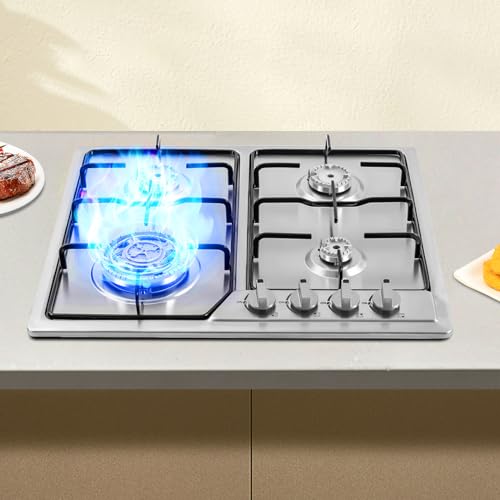 Gaskochfeld 4 Flammig,Gepulste Zündung Druckknopf-Drehschalter Küche Einbauherd Gaskocher Einfach Bedienen, für Haushalten Restaurants Gaskochfeld 4 Flammig,Gepulste Zündung Druckknopf-Drehschalter Küche Einbauherd Gaskocher Einfach Bedienen, für Haushalten Restaurants von Duoruameng
