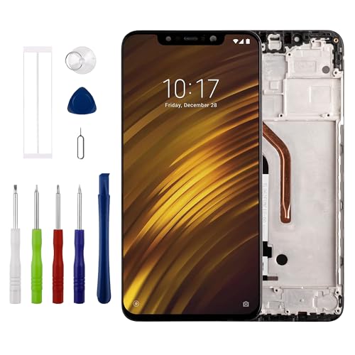 [Mit Rahmen][Neu] Duotipa LCD Display Touchscreen Digitizer Assembly Ersatz für Xiaomi Mi Poco F1/ Pocophone F1 M1805E10A 6.18 Zoll mit technischen Reparatur Tools Kit-Schwarz. von Duotipa