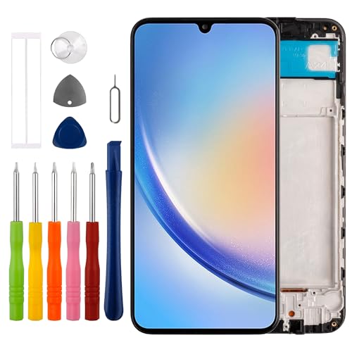 Duotipa Neu 6.5" OLED Display Kompatibel mit Samsung Galaxy M34 5G SM-M346B (Schwarz mit Rahmen) LCD Display Touchscreen Digitizer Montage mit Reparatur Tools Kit von Duotipa