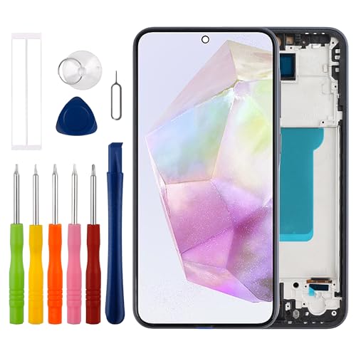 Duotipa Neu 6.6" TFT Display for Samsung Galaxy A35 5G SM-A356 (Schwarz mit Rahmen) LCD Display Touchscreen Digitizer Montage mit Reparatur Tools Kit (No Fingerprint) von Duotipa