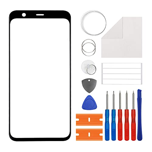 Duotipa Neu Frontglas Display Glas Reparatur Kompatibel mit Google Pixel 4-5.7 inch 2019,Front Glass Ersatz Touchscreen Reparaturset - Inkl. Werkzeug - Schwarz (Kein Display und Touch Digitizer) von Duotipa