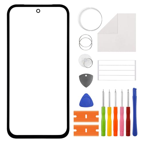 Duotipa Neu Frontglas Display Glas Reparatur Kompatibel mit Google Pixel 8a,Front Glass Ersatz Reparaturset - Inkl. Werkzeug(Kein Display und Touch Digitizer)-mit OCA Kleber von Duotipa