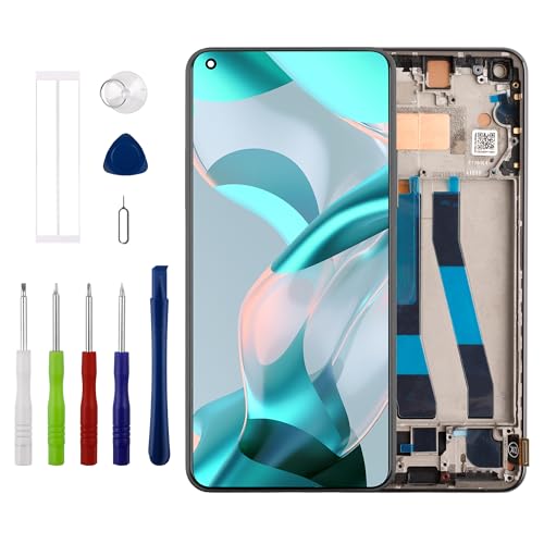 Duotipa [Nicht Fingerprint unterstützen] Neu TFT LCD Display Touchscreen Digitizer Assembly Ersatz für Xiaomi Mi 11 Lite 5G NE/NE 5G / Mi 11 Lite 4G / 5G mit technischen Reparatur Tools Kit von Duotipa