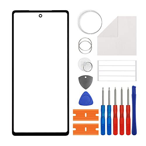 Duotipa Original-Frontglasscheibe für Google Pixel 6A-15,5 cm (6,1 Zoll), Frontglas-Bildschirm-Ersatz mit OCA-Reparaturwerkzeug-Set, kein LCD-Bildschirm und Touch-Digitizer von Duotipa