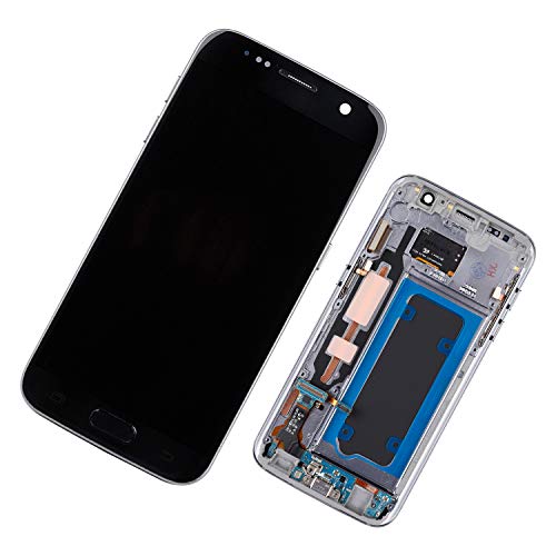 Duotipa Super AMOLED Display Kompatibel mit Samsung Galaxy S7 SM-G930F SM-G930A 5.1 inch LCD Display Bildschirm Digitizer Ersatzdisplay Assembly mit Rahmen + Werkzeugen(Schwarz) von Duotipa