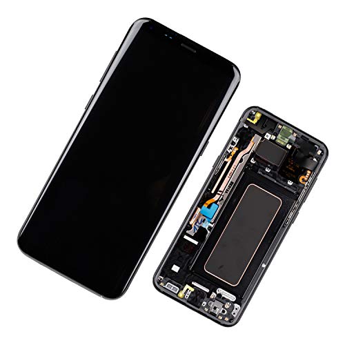 Duotipa Super AMOLED Display Kompatibel mit Samsung Galaxy S8+ S8 Plus SM-G955F SM-G955FD 6.2 inch LCD Display Bildschirm Digitizer Ersatzdisplay Assembly mit Rahmen + Werkzeugen(Schwarz) von Duotipa