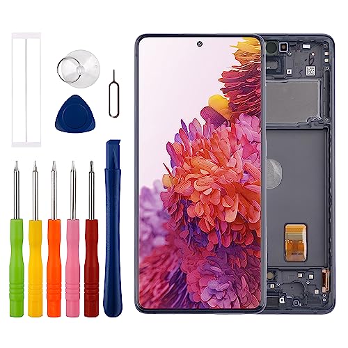 Duotipa [Unterstützt Fingerabdrücke][Mit Rahmen] Neue OLED Touch Screen Digitizer Assembly für Samsung Galaxy S20 FE 5G LCD Diaplay für SM-G781 G781B G781U G781F/DS G781W mit Reparatur Tools Kit. von Duotipa