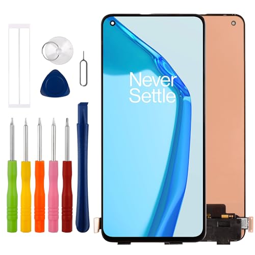 Duotipa [Unterstützt Fingerabdrücke][Neu] OLED Display Touchscreen Digitizer Assembly Ersatz für Oneplus 9 1+9 LE2113 LE2111 LE2110 6.55 Zoll mit technischen Reparatur Tools Kit-Schwarz. von Duotipa