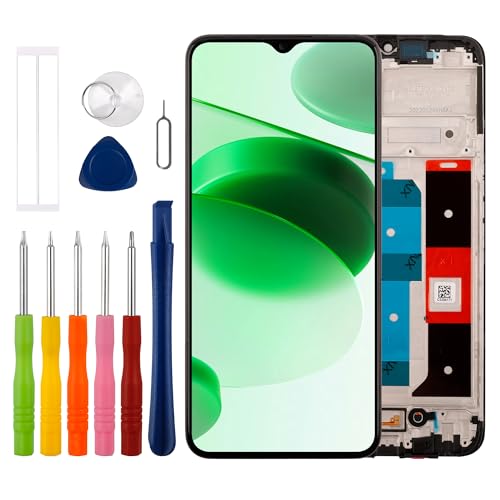 Duotipa [mit Rahmen][Neu] LCD Display Touchscreen Digitizer Assembly Ersatz für Oppo Realme C35 4G RMX3511 6.6 Zoll mit technischen Reparatur Tools Kit-Schwarz. von Duotipa