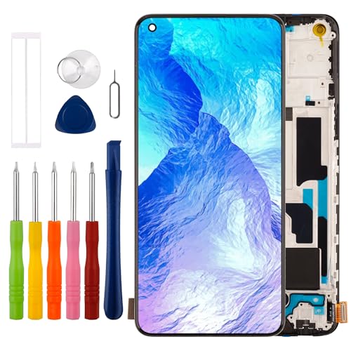 Duotipa [mit Rahmen][Nicht Fingerprint unterstützen] Neu TFT LCD Display Touchscreen Digitizer Assembly Ersatz für Realme GT Master Edition RMX3360 RMX3363 mit technischen Reparatur Tools Kit von Duotipa