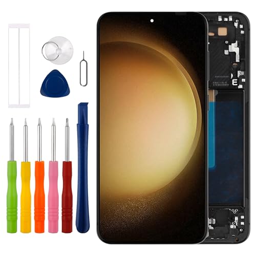 [Unterstützt Fingerabdrücke][Mit Rahmen] Neue Duotipa OLED Touch Screen Digitizer Assembly für Galaxy S23 Plus S23 + 5G LCD Diaplay für S916U mit technischen Reparatur Tools Kit.-EU Version von Duotipa