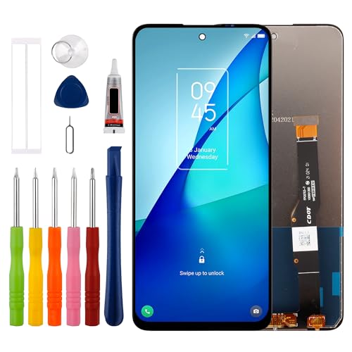 [Unterstützt keine Fingerabdrücke] Duotipa TFT Display Touchscreen Digitizer Assembly Ersatz für TCL 20S/20L/20L plus T773O/T774/T775H 16,67 cm mit technischem Reparaturwerkzeug-Set, schwarz. von Duotipa