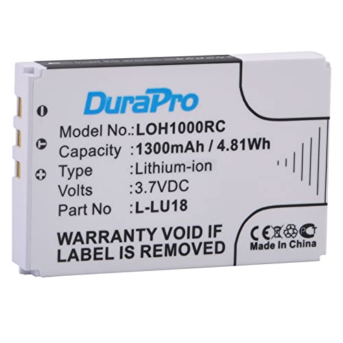 DuraPro 1300mAh L-LU18 Akku für Logitech Harmony 1000 1100 Remote Harmony 915 Squeezebox Duet Controller C-RL65, 190582-0000 F12440056 K398 von DuraPro