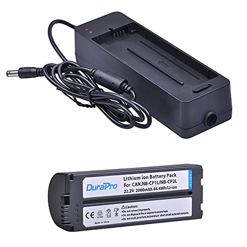 DuraPro 1Pc 2000mAh NB-CP2L NB CP2L Akku + Ladegerät Adapter für Canon NB-CP1L SELPHY CP100 CP200 CP300 CP400 CP510 CP600 Fotodrucker von DuraPro