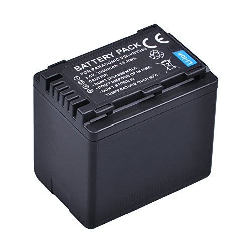 DuraPro 1Pc 3900mAh Akku VW-VBT380 für Panasonic VW-VBT380 VW-VBT190; Panasonic HC-V210,HC-V520,VW-BC10E,HC-W580, HC-V710, HC-V720, VXF999 VX878 VX989 V160 V180 V270 von DuraPro