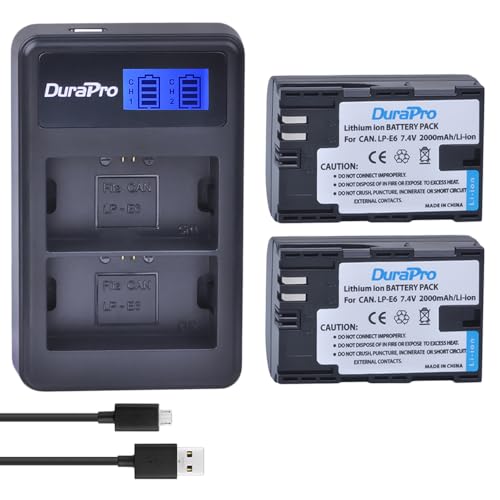 DuraPro 2Packs 1860mAh DMW-BLF19 DMW-BLF19E Akku + Rapid LCD Dual USB Ladegerät für Panasonic DMW-BLF19PP; Kamera DMC-GH3, DMC-GH4, DC-GH5 G9 von DuraPro