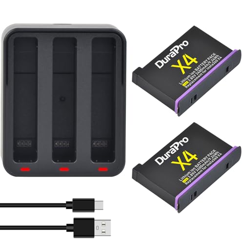 DuraPro 2Pcs 2400mAh Akku und Fast Charge Hub für Insta360 X4 DuraPro 2Pcs 2400mAh Akku und Fast Charge Hub für Insta360 X4 von DuraPro