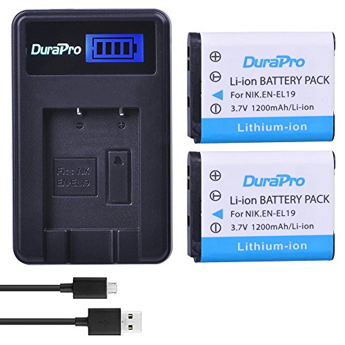DuraPro 2Pcs 3.7V 1200mAh EN-EL19 EN EL19 Camera Battery Akku + LCD USB Ladegerät for Nikon Coolpix S2600 S2700 S3100 S3500 S4100 S4150 S4400 S5200 S6400 S6900 DuraPro 2Pcs 3.7V 1200mAh EN-EL19 EN EL19 Camera Battery Akku + LCD USB Ladegerät for Nikon Coolpix S2600 S2700 S3100 S3500 S4100 S4150 S4400 S5200 S6400 S6900 von DuraPro