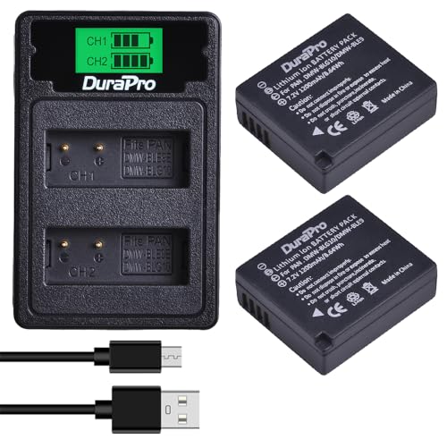 DuraPro 2Pcs DMW-BLE9 DMW-BLG10 Akku + LED USB Dual Ladegerät with Type c Port für Panasonic DMW-BLG10E Lumix DC TZ202 GX9 DC-LX100 II TZ101 TZ91 TZ81 GF6 GX7 GX80 LX100 von DuraPro