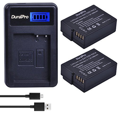 DuraPro 2Stk. 1400mAh DMW-BLC12 DMW-BLC12E DMW-BLC12PP Akku + LCD-USB-Ladegerät für Panasonic Lumix FZ1000, FZ200, FZ300, FZ330, FZ300K, G5, G6, G7 Kameras DuraPro 2Stk. 1400mAh DMW-BLC12 DMW-BLC12E DMW-BLC12PP Akku + LCD-USB-Ladegerät für Panasonic Lumix FZ1000, FZ200, FZ300, FZ330, FZ300K, G5, G6, G7 Kameras von DuraPro